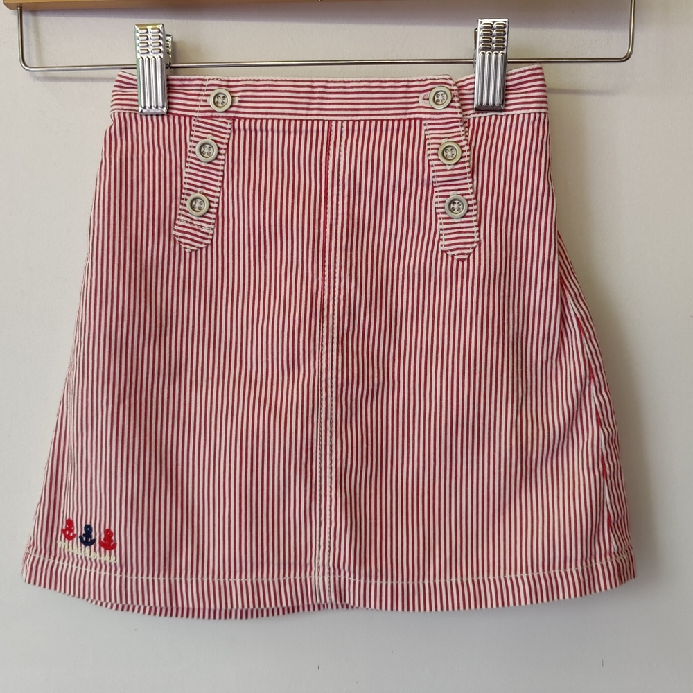 Mikihouse Japan Red and White Striped Skirt with Nautical Details 110  5 Yrs